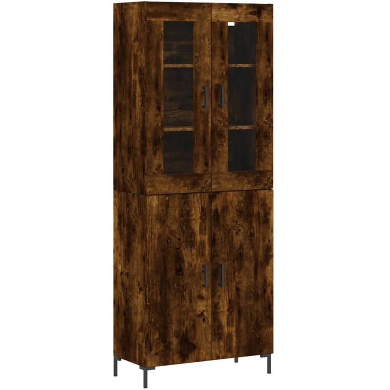Vidaxl - Buffet haut Chêne fumé 69,5x34x180 cm Bois d'ingénierie