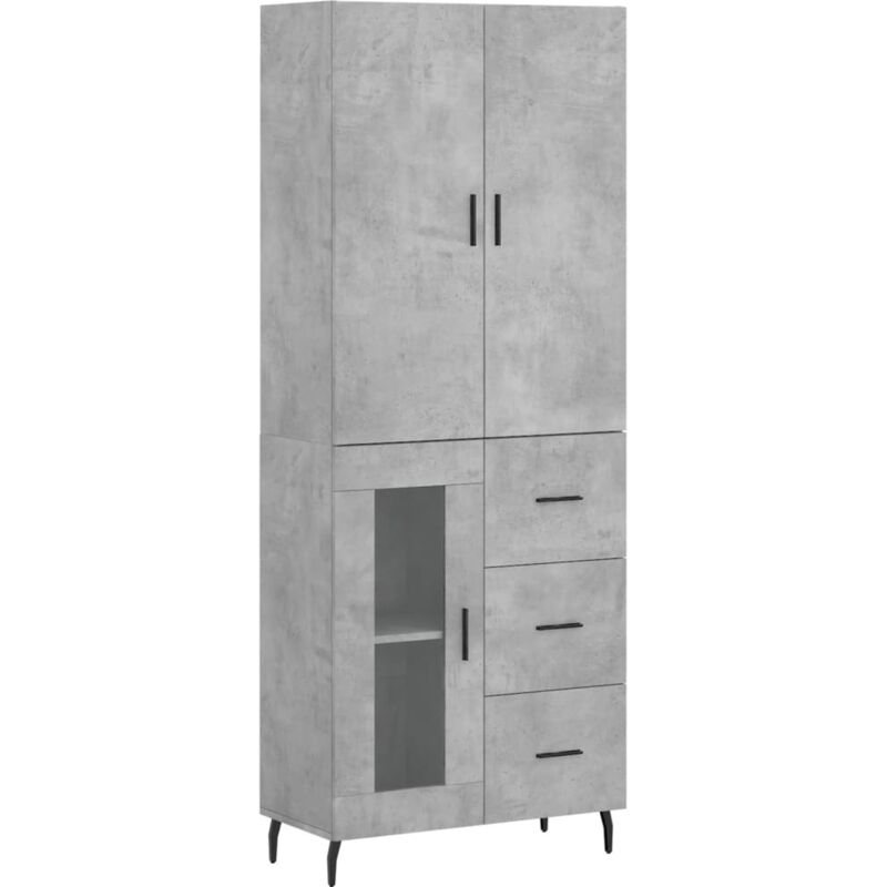 Vidaxl - Buffet haut Gris béton 69,5x34x180 cm Bois d'ingénierie
