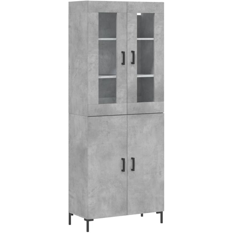 Vidaxl - Buffet haut Gris béton 69,5x34x180 cm Bois d'ingénierie