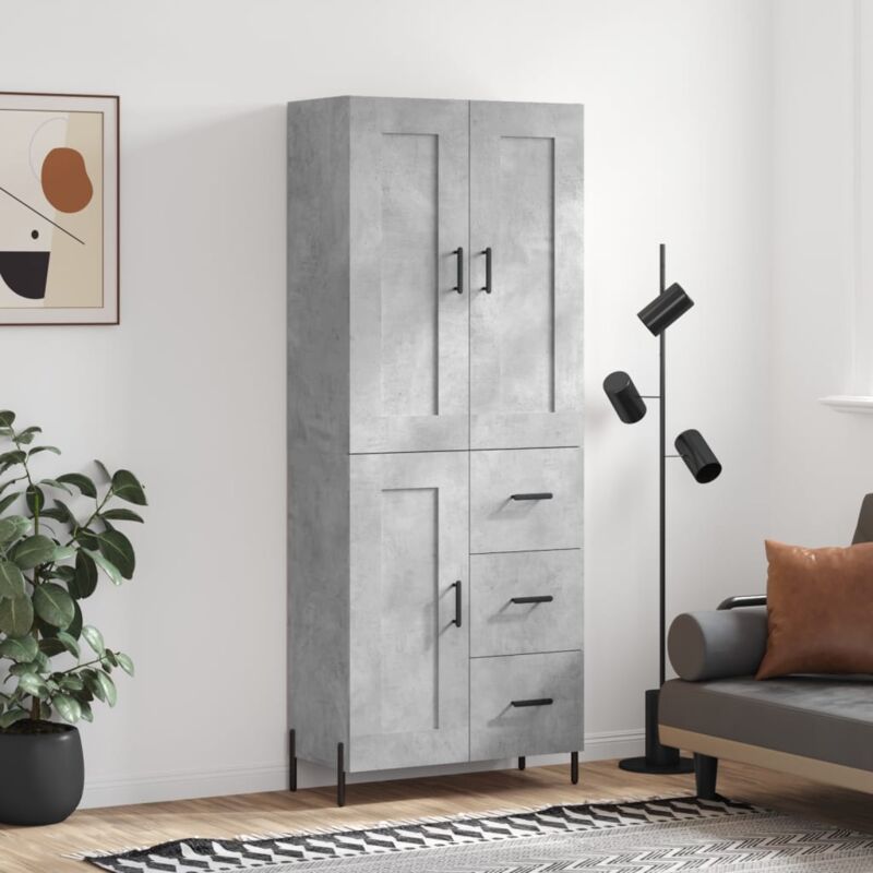 Vidaxl - Credenza, Madia per salotto Grigio Cemento 69, 5x34x180 cm in Legno Multistrato