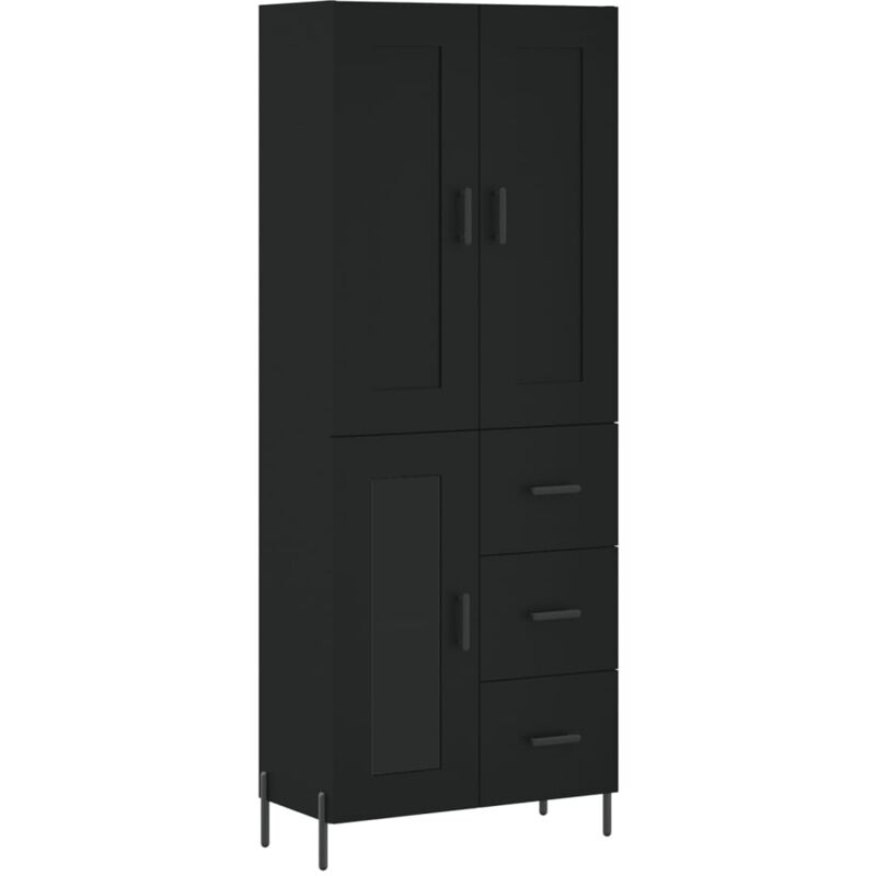 Vidaxl - Buffet haut Noir 69,5x34x180 cm Bois d'ingénierie
