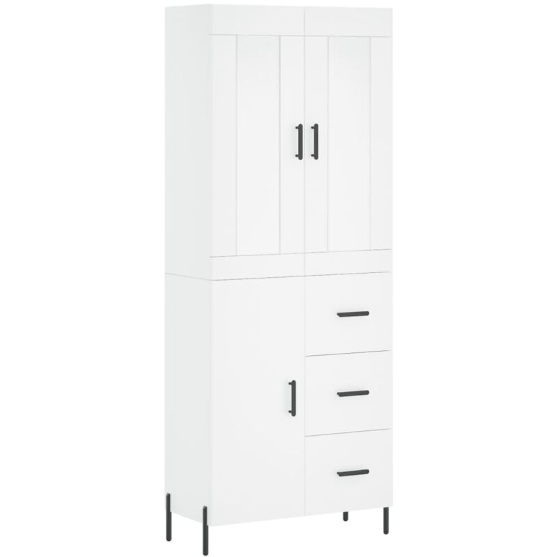 Vidaxl - Buffet haut Blanc 69,5x34x180 cm Bois d'ingénierie