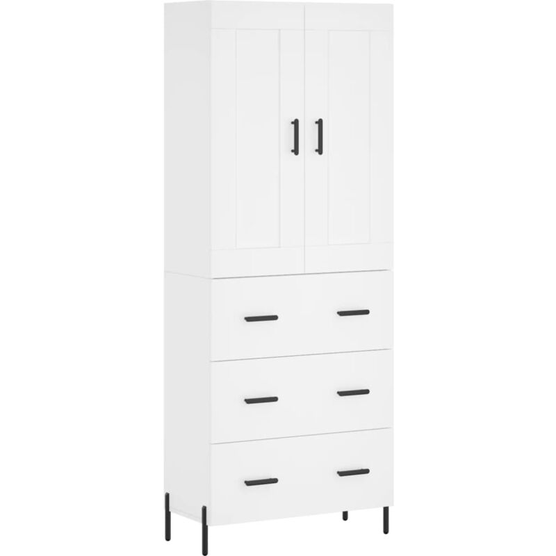 Vidaxl - Buffet haut Blanc 69,5x34x180 cm Bois d'ingénierie