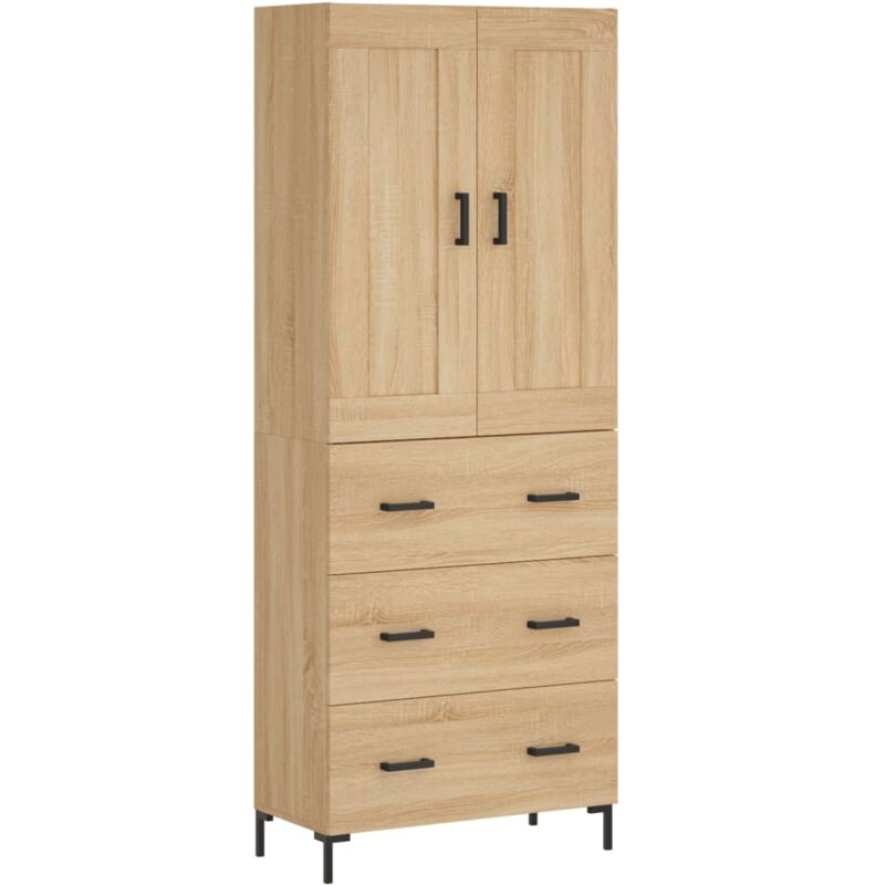 Buffet haut Chêne sonoma 69,5x34x180 cm Bois d'ingénierie