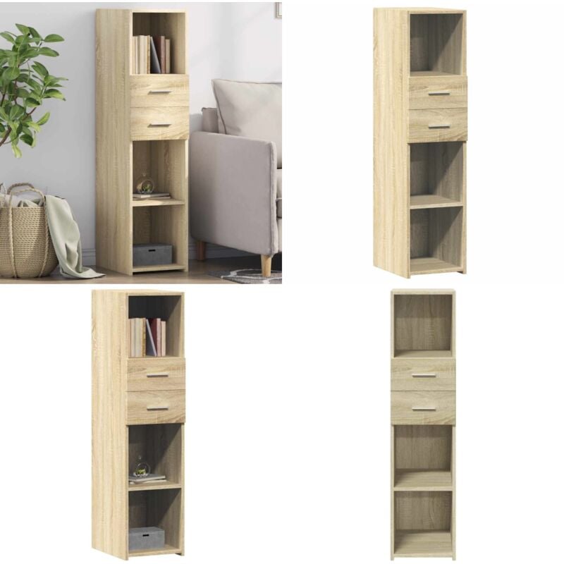 Vidaxl - Buffet haut chêne sonoma 30x42,5x124 cm bois d'ingénierie - Buffet - Meuble De Rangement - Commode - Mobilier - Design Intemporel - Home &