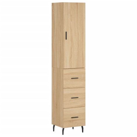 Buffet haut Chêne sonoma 34,5x34x180 Bois d'ingénierie