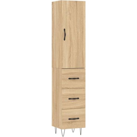 Buffet haut Chêne sonoma 34,5x34x180 Bois d'ingénierie