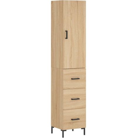 Buffet haut Chêne sonoma 34,5x34x180 Bois d'ingénierie