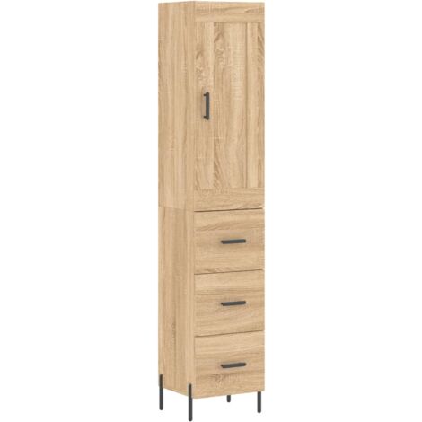 Buffet haut Chêne sonoma 34,5x34x180 Bois d'ingénierie