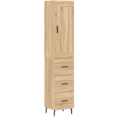 Buffet haut Chêne sonoma 34,5x34x180 Bois d'ingénierie