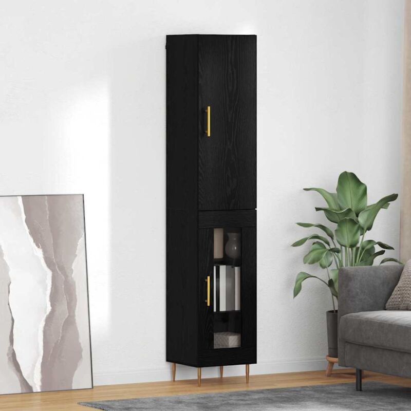 vidaXL Haut Armoire 2 pcs Chêne noir Bois d'ingénierie