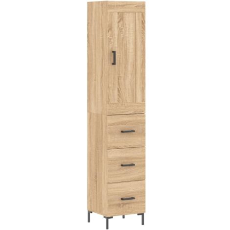 Buffet haut Chêne sonoma 34,5x34x180 cm Bois d'ingénierie vidaXL