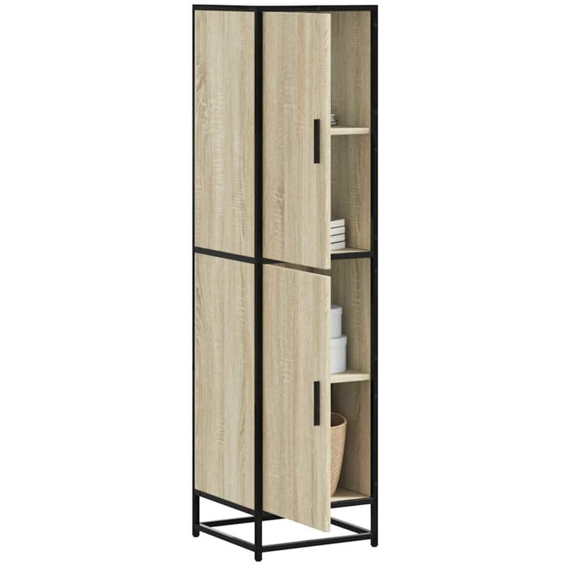 Vidaxl - Buffet haut chêne sonoma 35,5x35x139 cm bois d'ingénierie métal