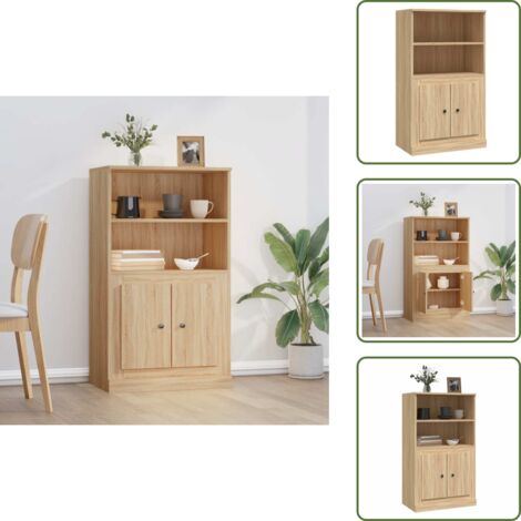 Buffet haut chêne sonoma 60x35,5x103,5 cm bois d'ingénierie - Buffet Design Moderne - Meuble Rangement Cuisine - Armoire Salon - Commode Chambre - Étagère Murale