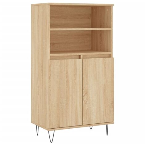 Buffet haut Chêne sonoma 60x36x110 Bois d'ingénierie