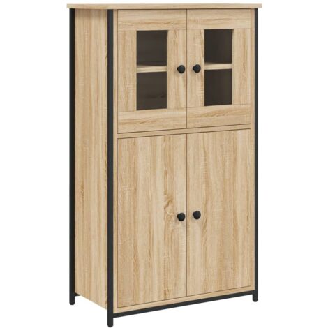 Buffet haut chêne sonoma 62x32x106,5 bois d'ingénierie