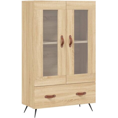 Buffet haut chêne sonoma 69,5x31x115 bois d'ingénierie