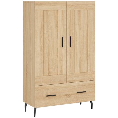 Buffet haut chêne sonoma 69,5x31x115 bois d'ingénierie