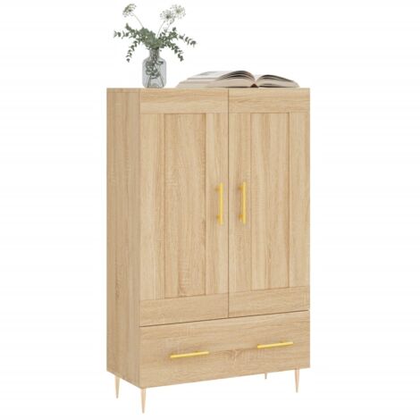 Buffet haut chêne sonoma 69,5x31x115 bois d'ingénierie