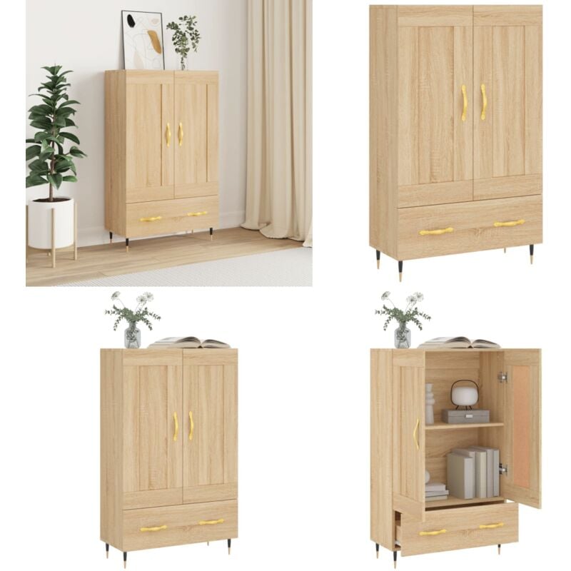 Vidaxl - Buffet haut chêne sonoma 69,5x31x115 cm bois d'ingénierie - Buffet Design - Meuble Rangement - Armoire Élégante - Mobilier Salon - Commode