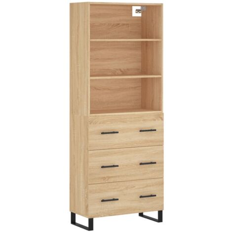 Buffet haut Chêne sonoma 69,5x34x180 Bois d'ingénierie