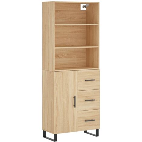 Buffet haut Chêne sonoma 69,5x34x180 Bois d'ingénierie