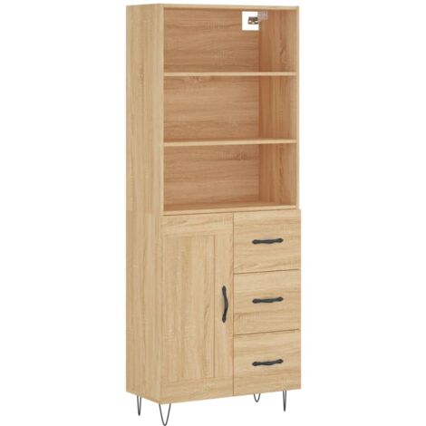 Buffet haut Chêne sonoma 69,5x34x180 Bois d'ingénierie