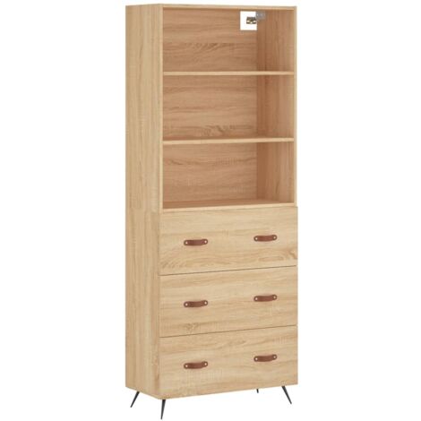 Buffet haut Chêne sonoma 69,5x34x180 Bois d'ingénierie