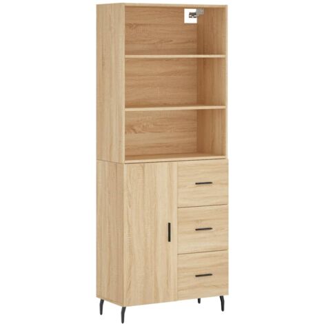 Buffet haut Chêne sonoma 69,5x34x180 Bois d'ingénierie