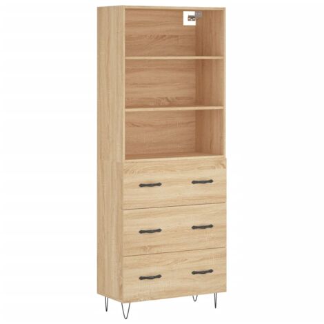 Buffet haut Chêne sonoma 69,5x34x180 Bois d'ingénierie