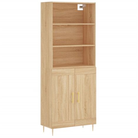 Buffet haut Chêne sonoma 69,5x34x180 Bois d'ingénierie