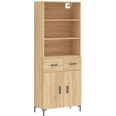 Buffet haut Chêne sonoma 69,5x34x180 Bois d'ingénierie