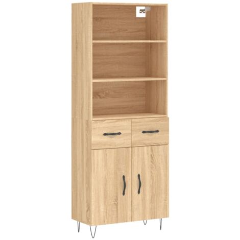 Buffet haut Chêne sonoma 69,5x34x180 Bois d'ingénierie