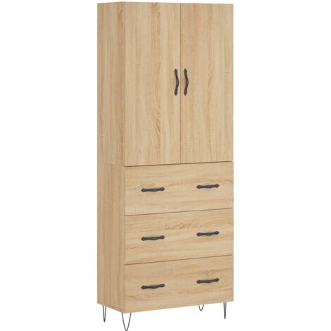 Buffet haut Chêne sonoma 69,5x34x180 Bois d'ingénierie
