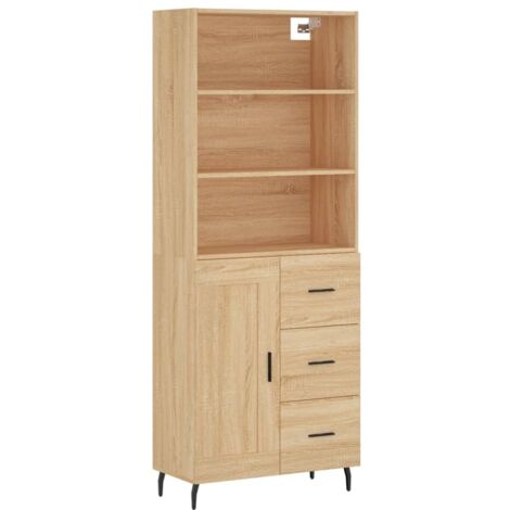 Buffet haut Chêne sonoma 69,5x34x180 Bois d'ingénierie