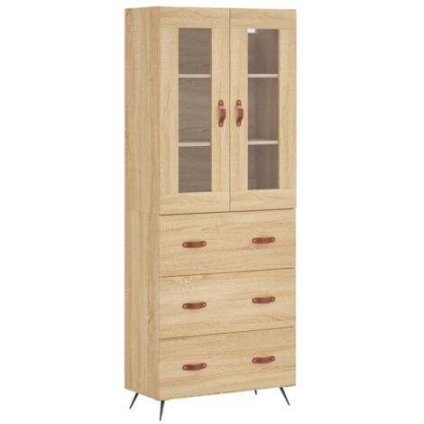 Buffet haut Chêne sonoma 69,5x34x180 Bois d'ingénierie