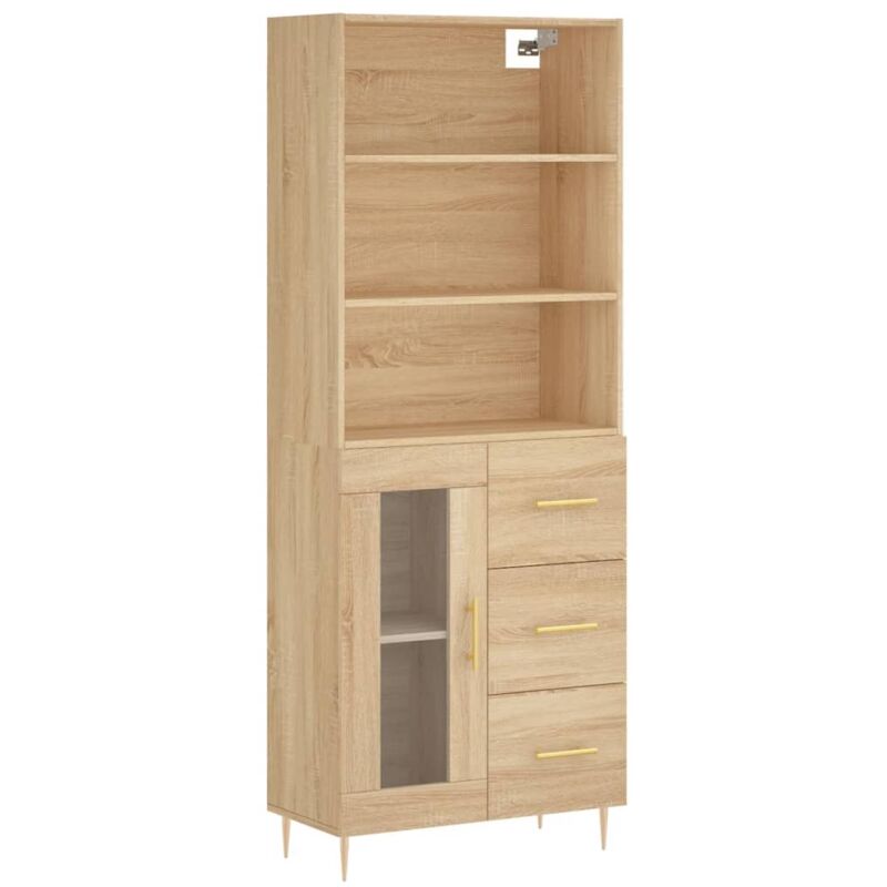 Buffet haut Chêne sonoma 69,5x34x180 cm Bois d'ingénierie vidaXL