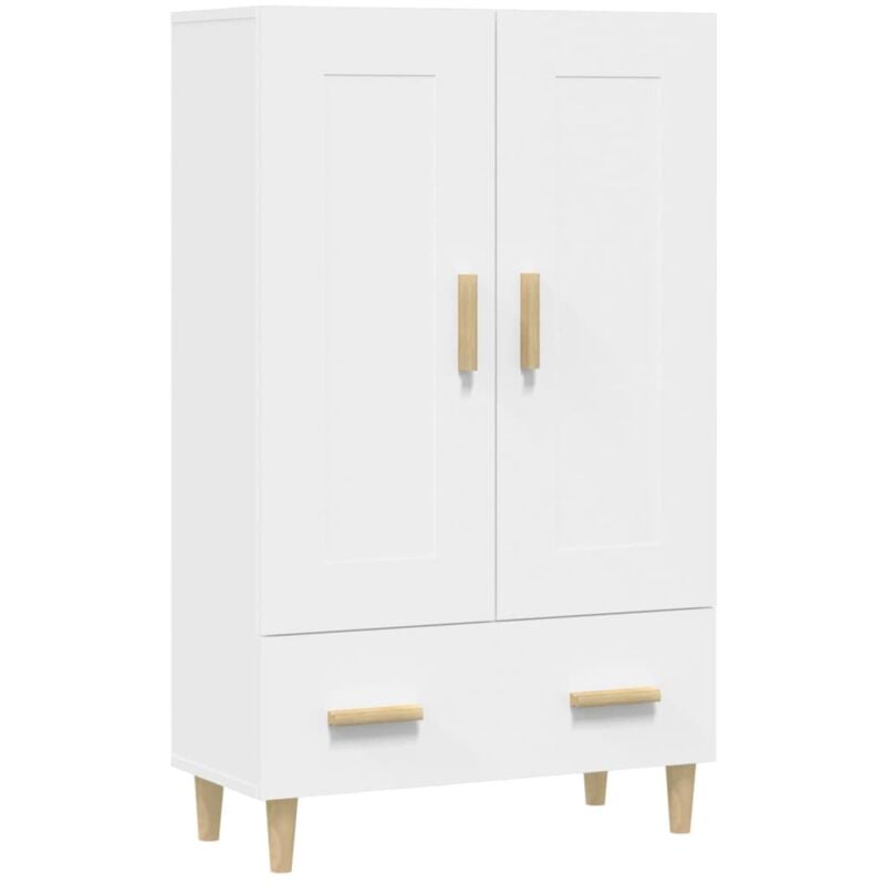 Bonnevie - Buffet haut, Commode Armoire Luxueux, pour Salon Chambre Entrée Cuisine, Blanc 70x31x115 cm Bois d'ingénierie OIB3352E