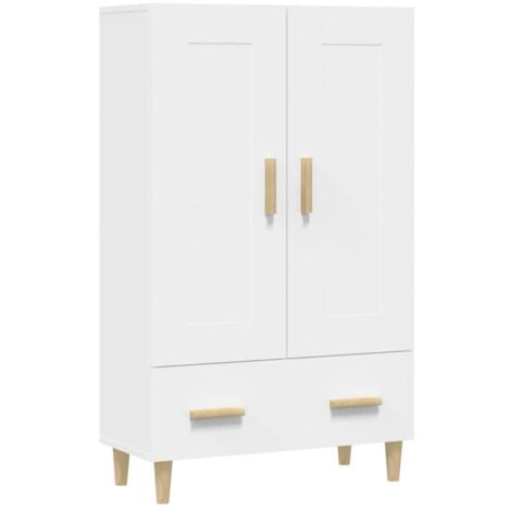 BONNEVIE Buffet haut, Commode Armoire Luxueux, pour Salon Chambre Entrée Cuisine, Blanc 70x31x115 cm Bois d'ingénierie OIB3352E