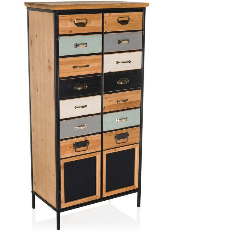 Buffet haut / Commode CONTINENTO HIGH 60 x 34 x 123 cm sapin massif hjh LIVING