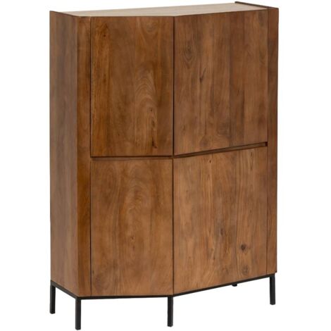 Buffet haut en bois de manguier et travertin Azure