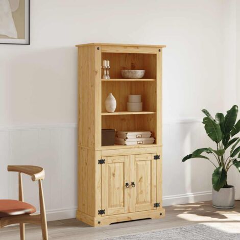 Buffet haut, Enfilade, Bahut, Armoire de cuisine placard gamme corona pin mexicain 80x40x170 cm pwfn18197 DESIGN IN