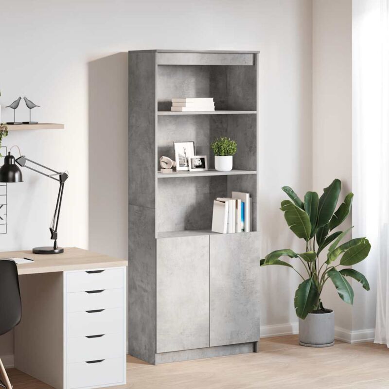 Vidaxl - Buffet haut gris béton 70x35x180 cm bois d'ingénierie