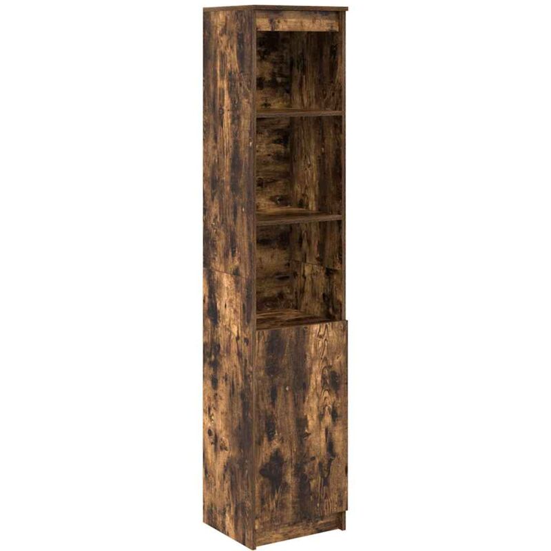 Vidaxl - Buffet haut chêne fumé 37,5x35x180 cm bois d'ingénierie