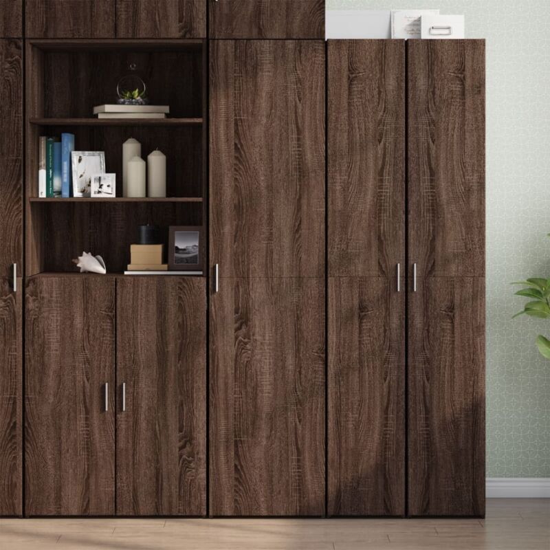 Vidaxl - Buffet haut chêne marron 45x42,5x185 cm bois d'ingénierie
