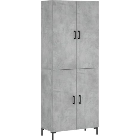 Buffet haut Gris béton 69,5x34x180 cm Bois d'ingénierie vidaXL