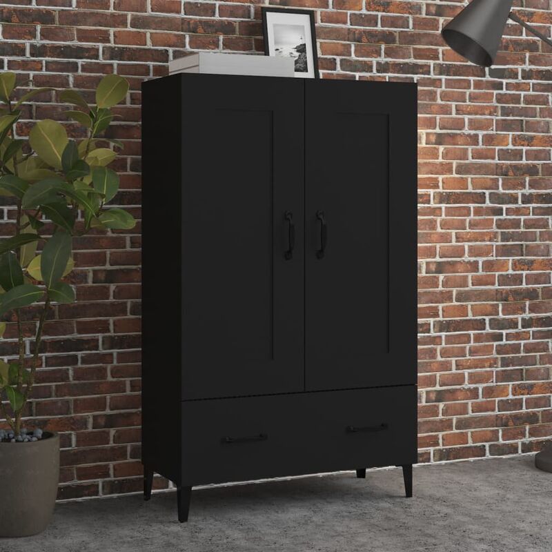 Vidaxl - Buffet haut noir 70x31x115 cm bois d'ingénierie