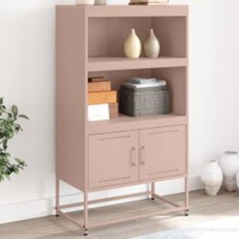 Buffet haut jaune moutarde 68,5x38,5x107 acier