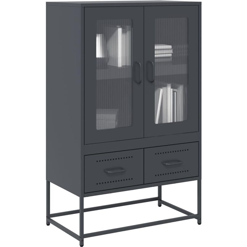 Vidaxl - Buffet haut anthracite 68x39x111,5 cm acier
