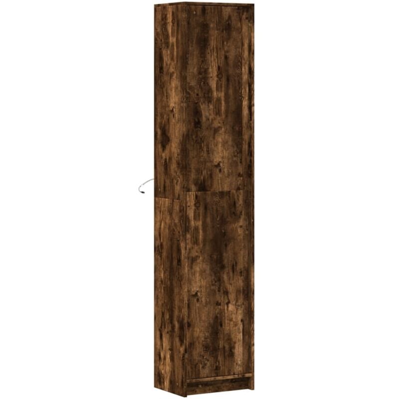 Vidaxl - Buffet haut led chêne fumé 41,5x32,5x200 cm bois d'ingénierie